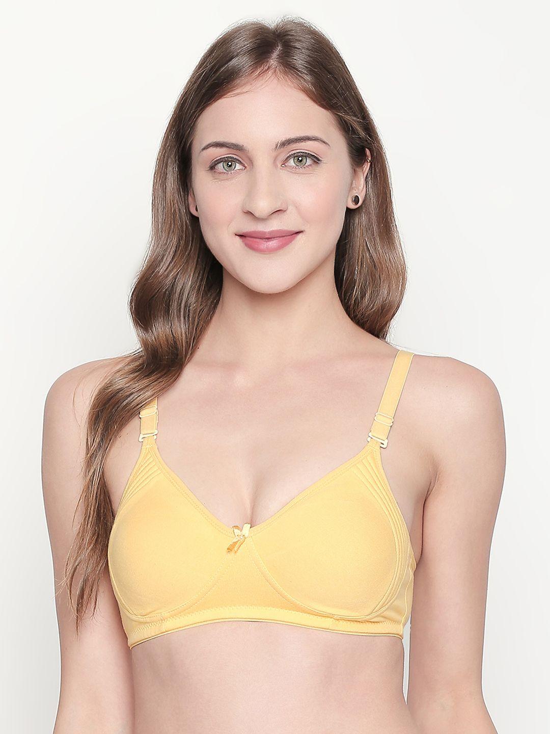 lady love yellow solid non-wired non padded everyday bra llbr8083