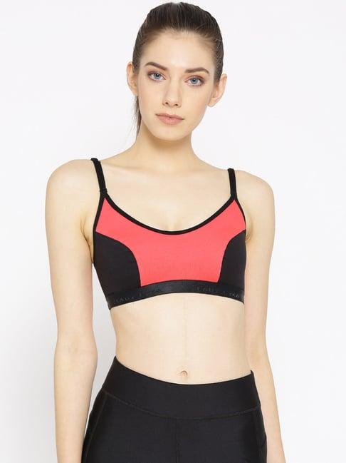 lady lyka black & plum non wired non padded sports bra