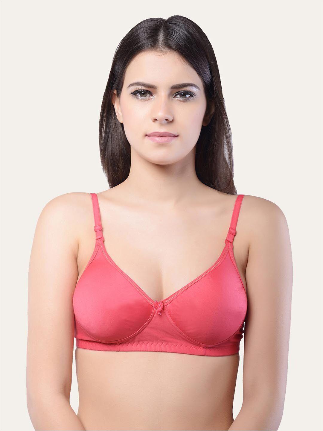 lady lyka medium coverage lightly padded seamless cotton t-shirt bra