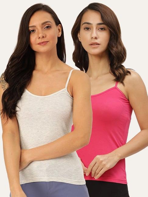 lady lyka multicolor camisole (pack of 2)