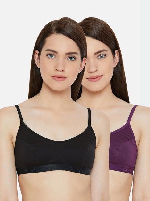 lady lyka multicolor non wired non padded sports bra (pack of 2)