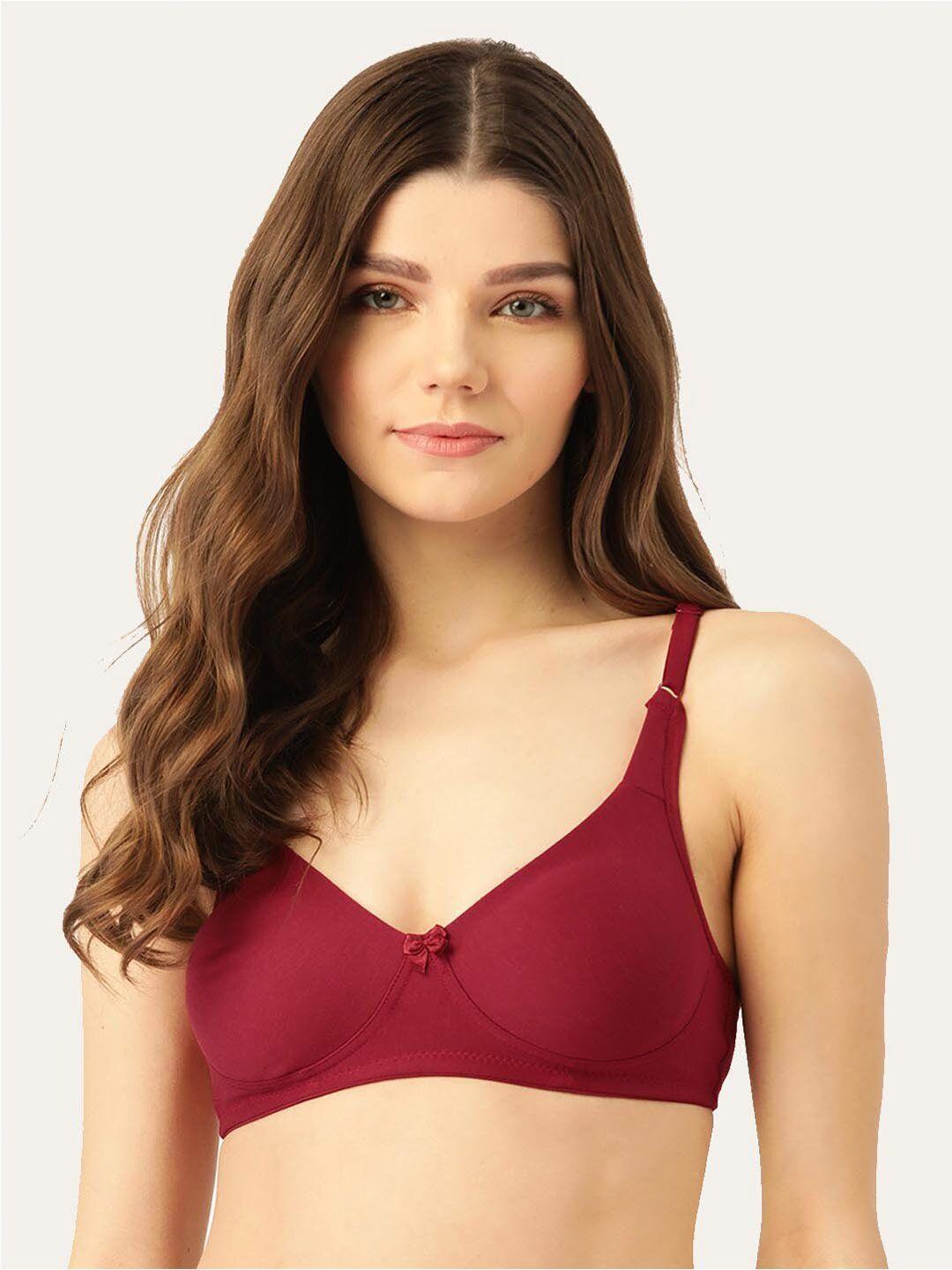 lady lyka non-padded non-wired medium coverage seamless all day comfort cotton t-shirt bra
