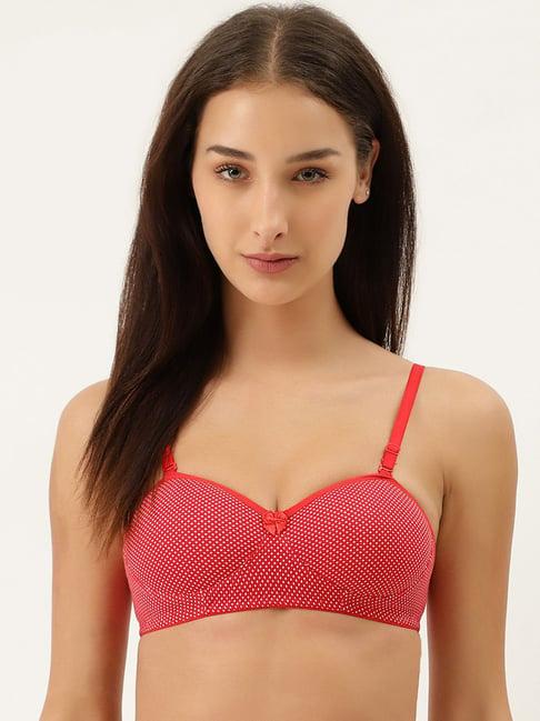 lady lyka red non wired padded t-shirt bra