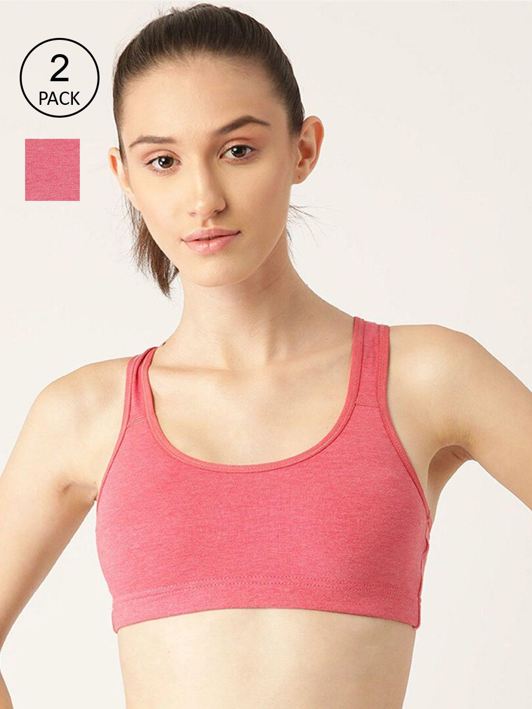 lady lyka women peach solid sports bra