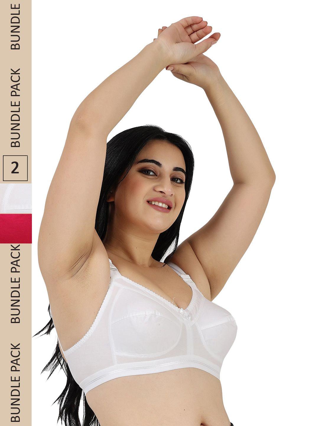 ladyland pack of 2 assorted non padded full coverage all day comfort cotton t-shirt bra