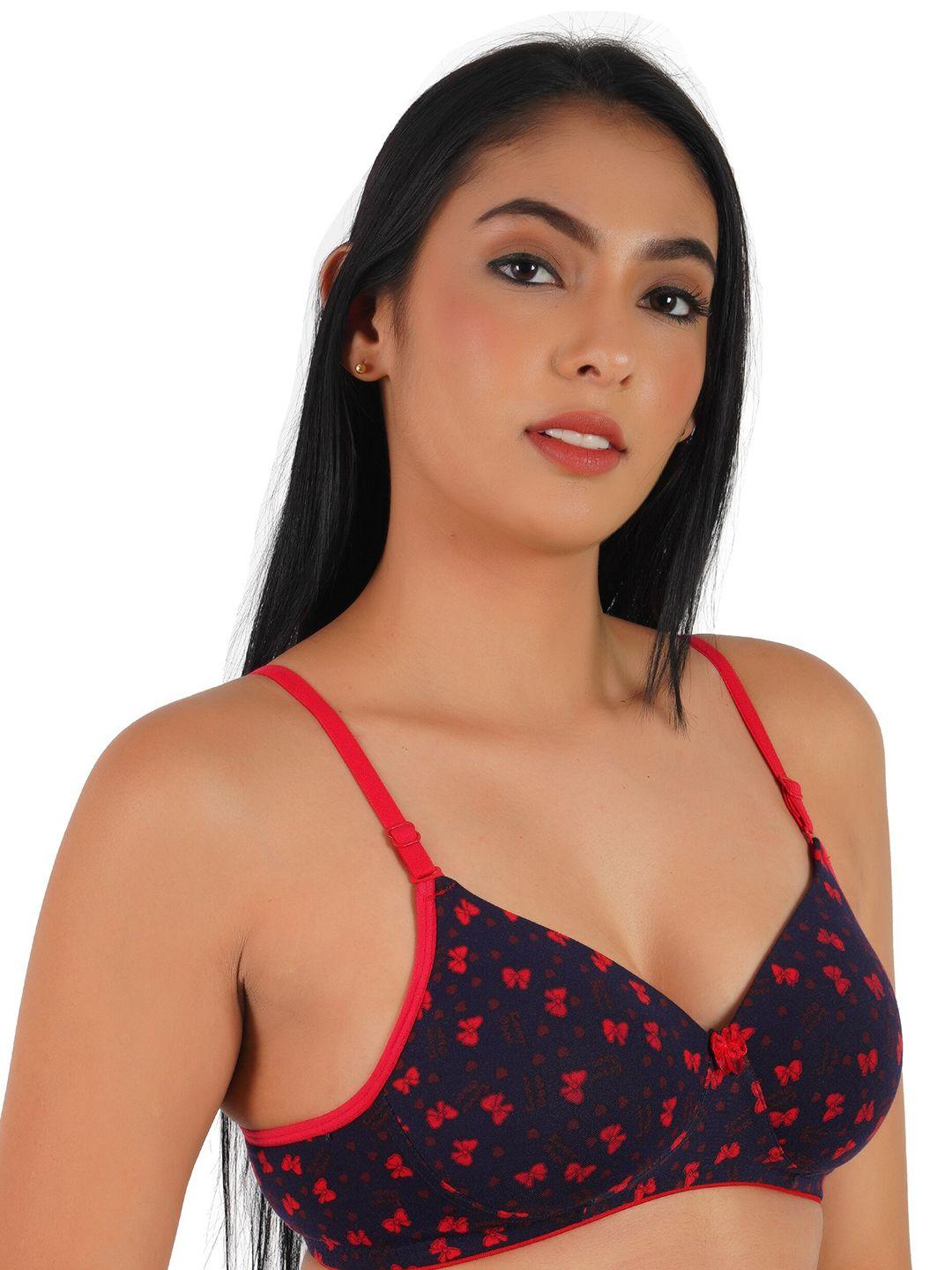 ladyland printed lightly padded all day comfort push-up bra