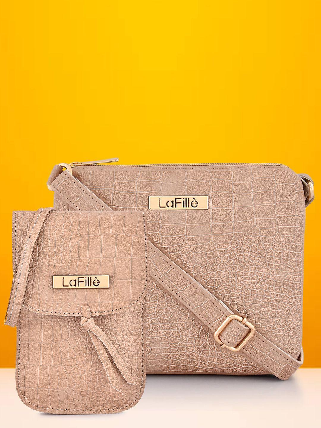 lafille textured pu structured sling bag