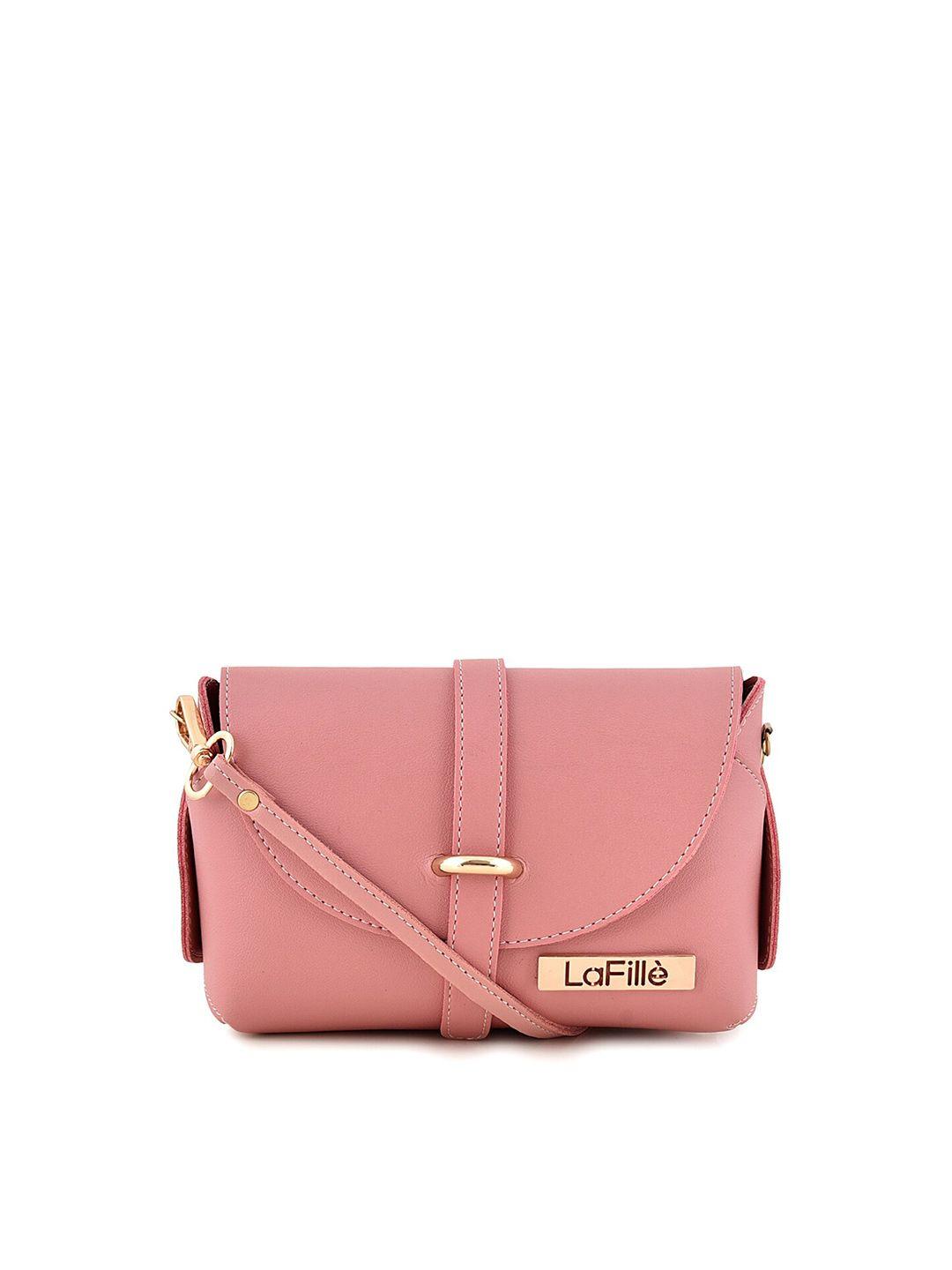 lafille women pink buckle detail sling/cross body purse clutch