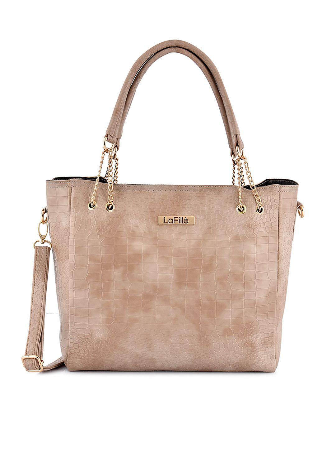 lafille beige pu structured shoulder bag