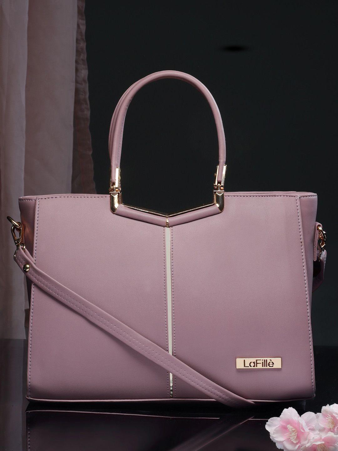 lafille mauve textured pu handheld bag