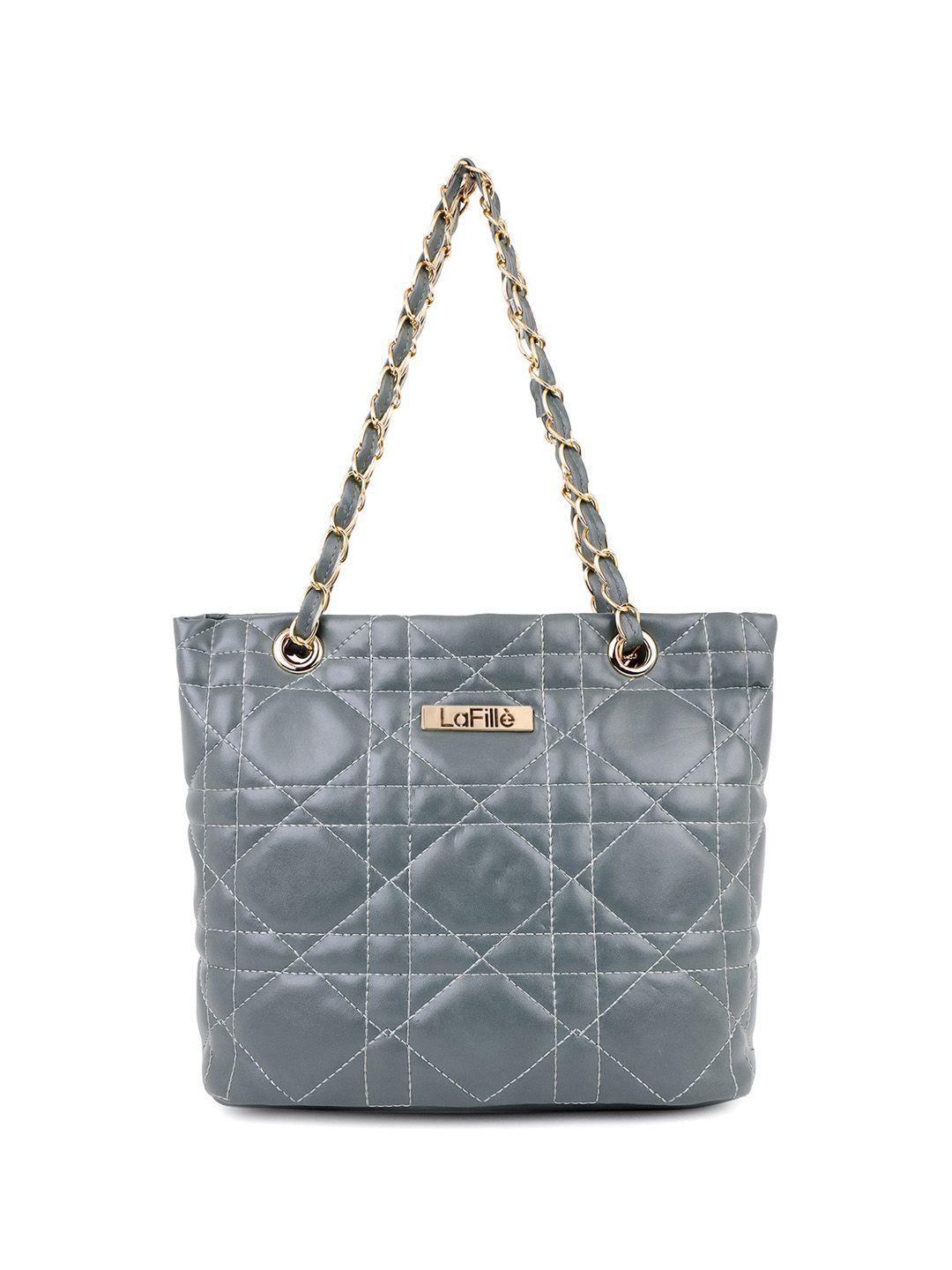 lafille textured structured tote bag with quilted