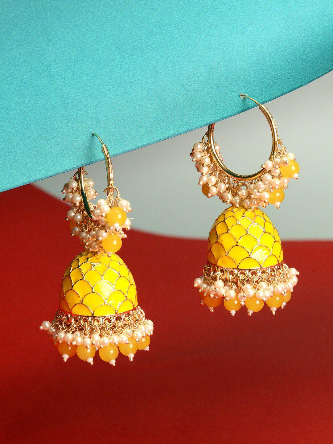 laida gold-plated beaded dome shaped jhumkas