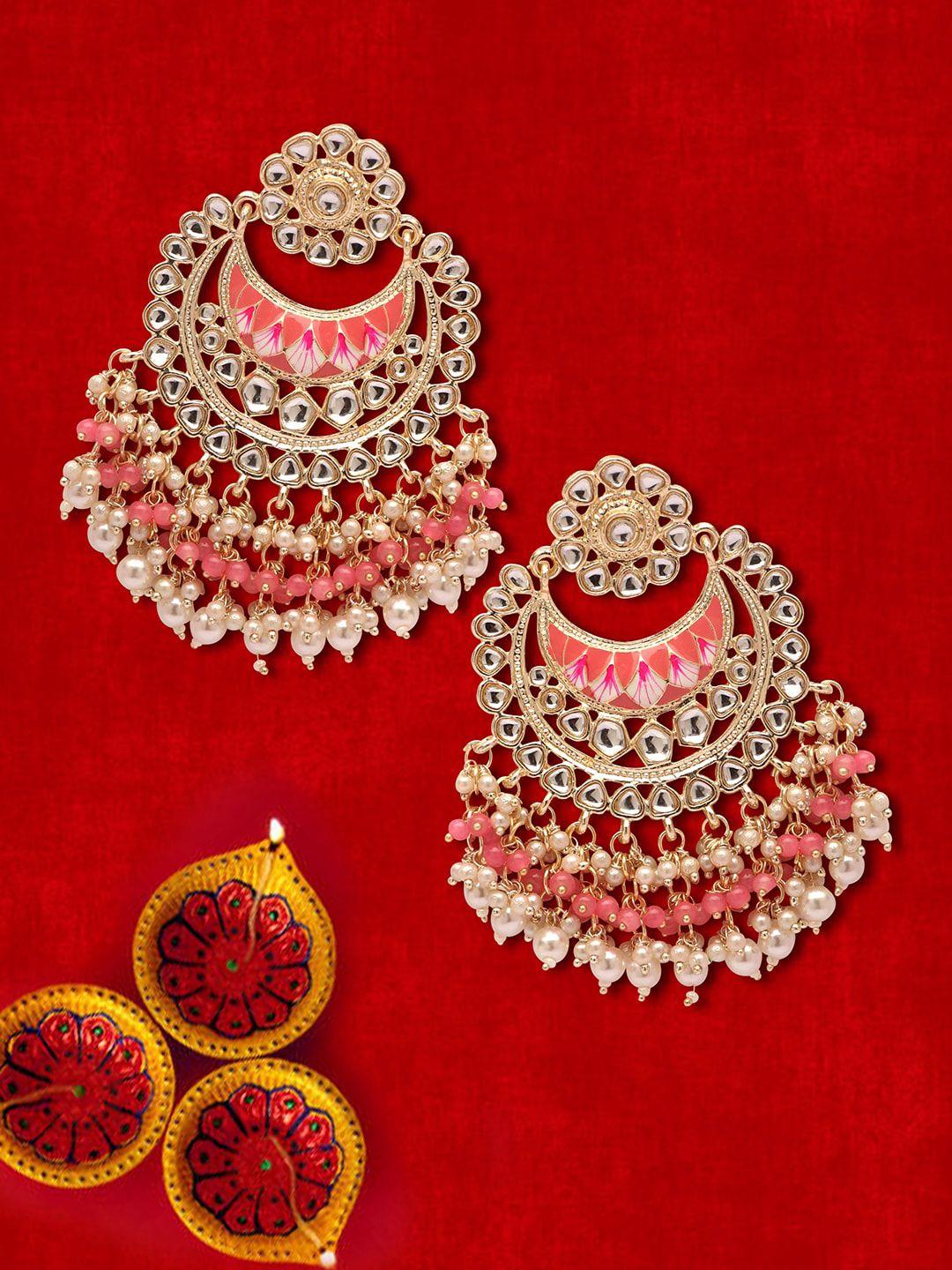 laida gold plated contemporary chandbalis earrings