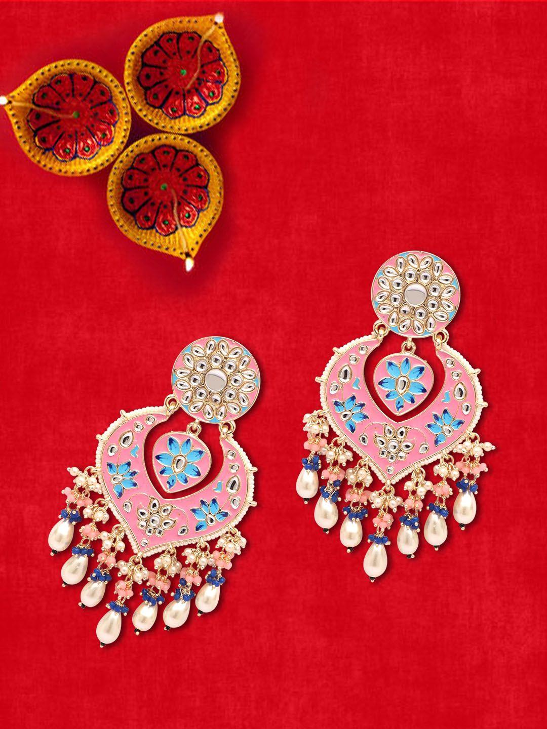 laida gold plated contemporary chandbalis earrings