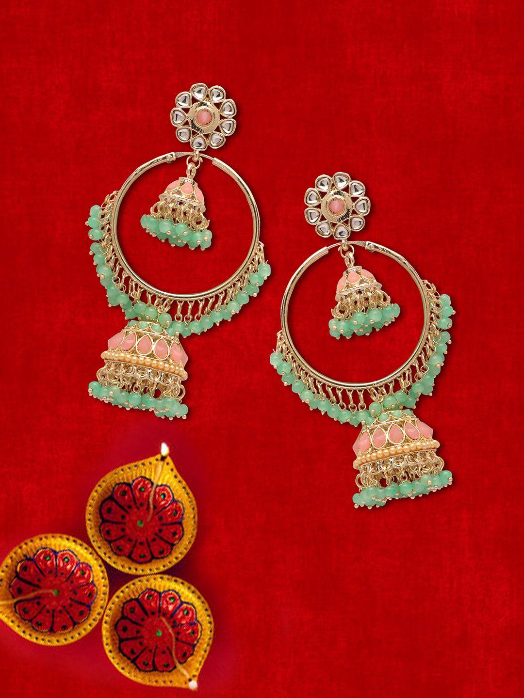 laida sea gold plated classic jhumkas earrings