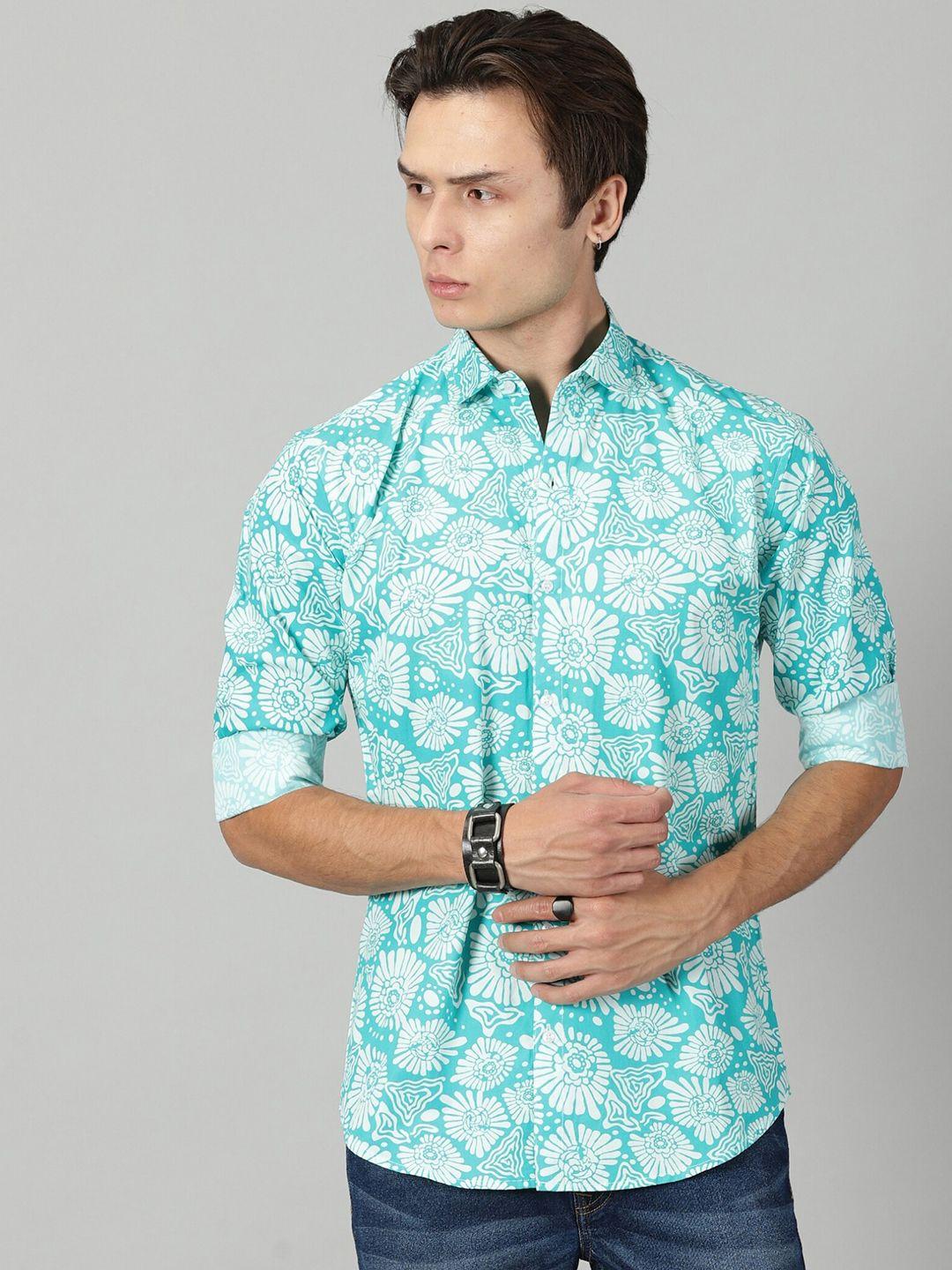lakaala premium floral printed pure cotton casual shirt