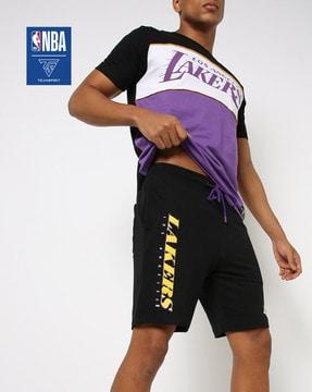lakers flat-front shorts