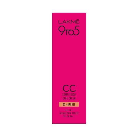 lakme 9 to 5 complexion care face cc cream with spf 30 pa++ - 03 - bronze (20 g)