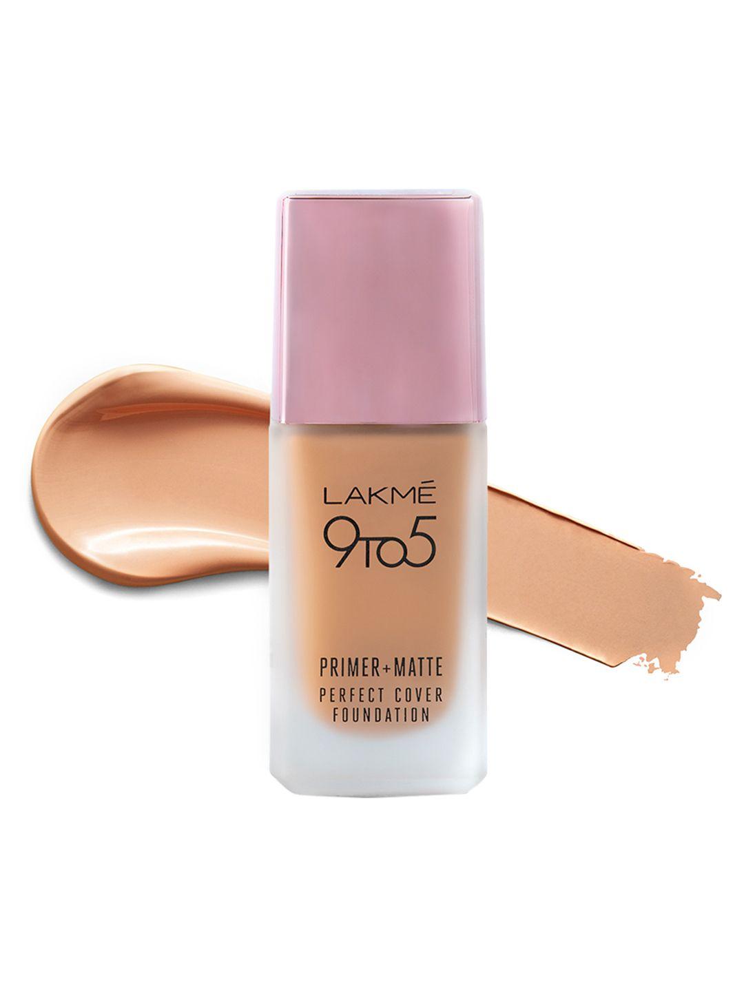 lakme 9 to 5 primer & matte perfect cover foundation - warm sand w160 25 ml