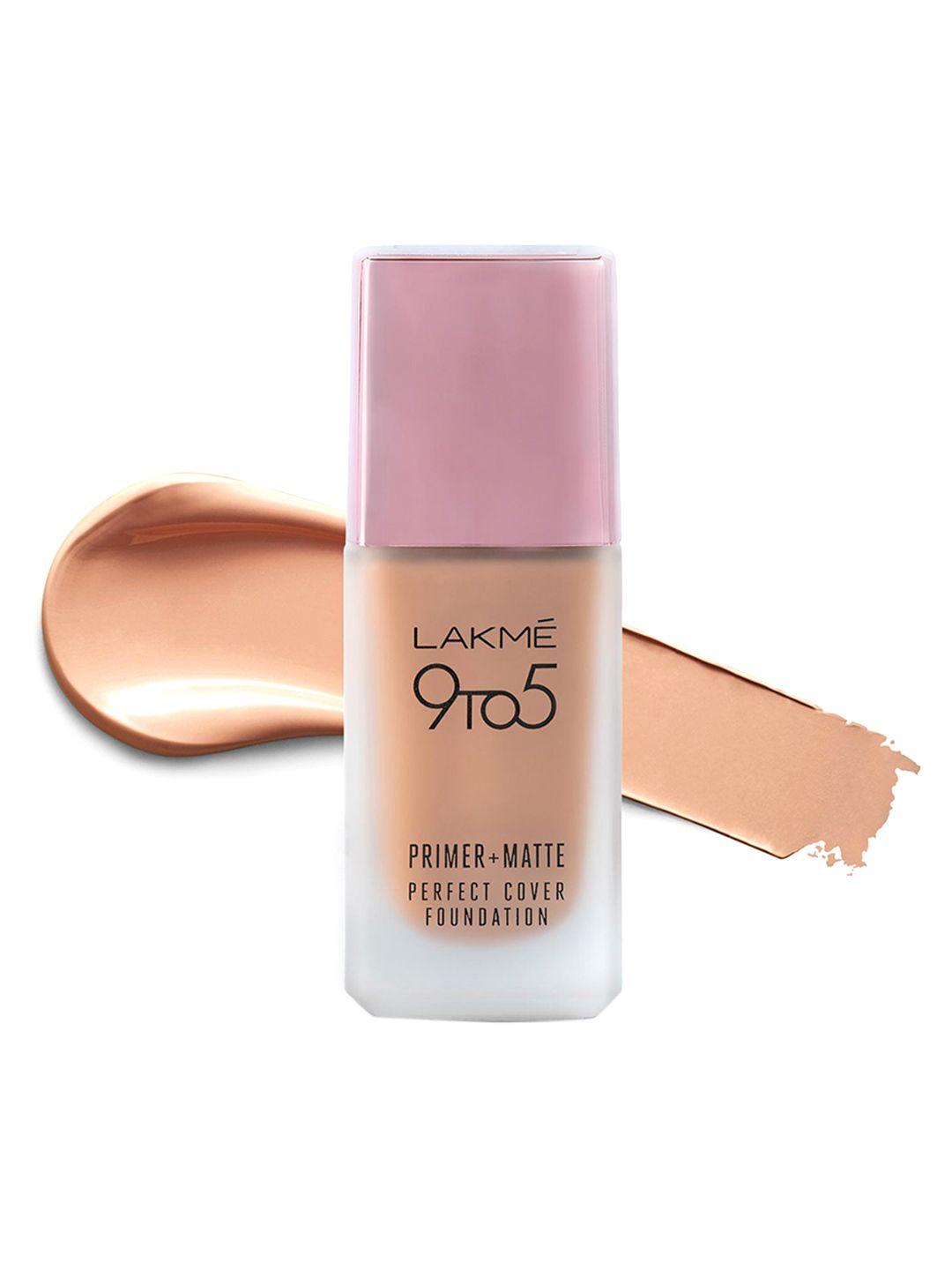 lakme 9 to 5 primer and matte perfect cover foundation - cool rose c140 25 ml