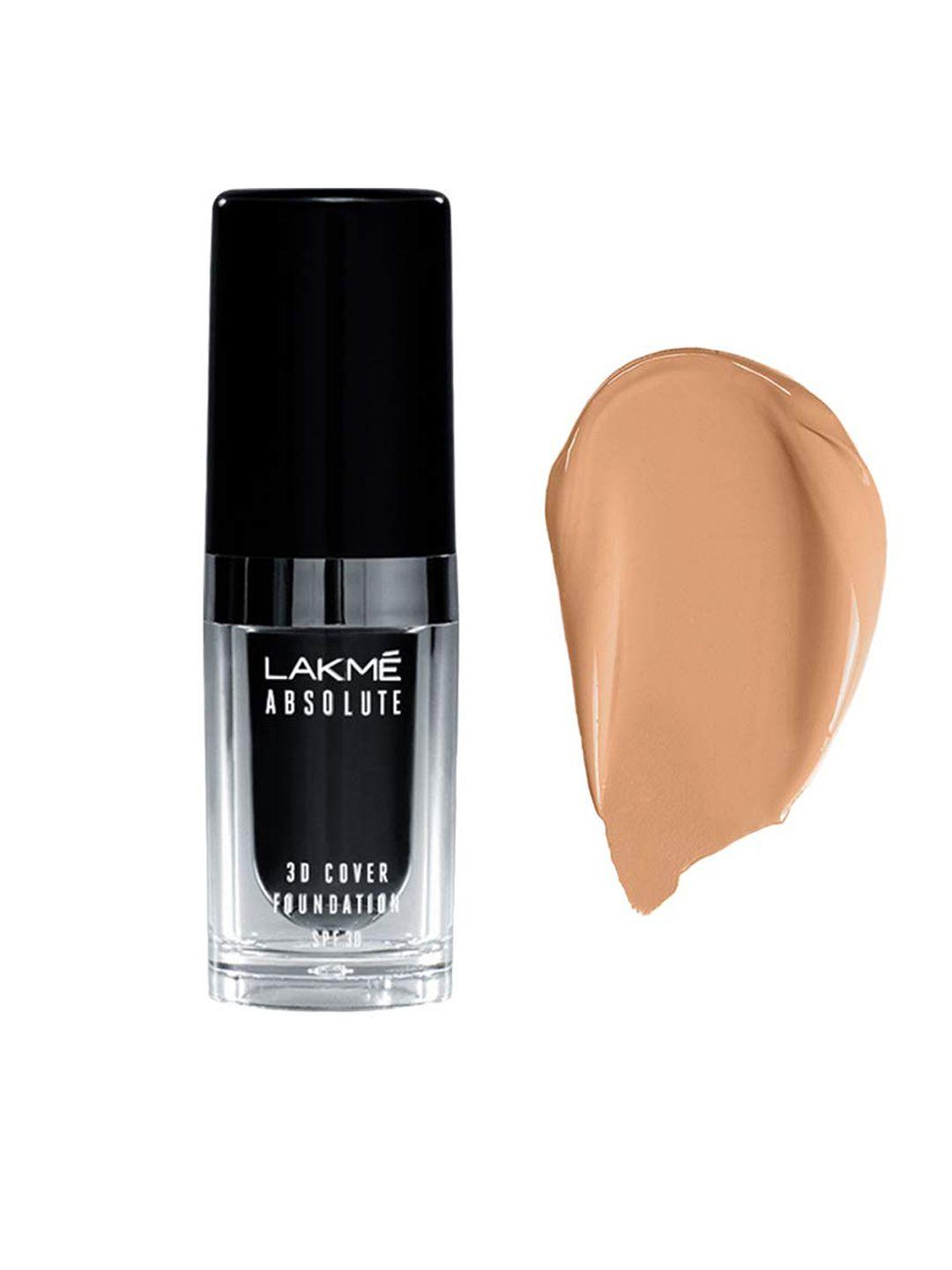 lakme absolute 3d cover spf 30 foundation 15 ml - cool cinnamon c300