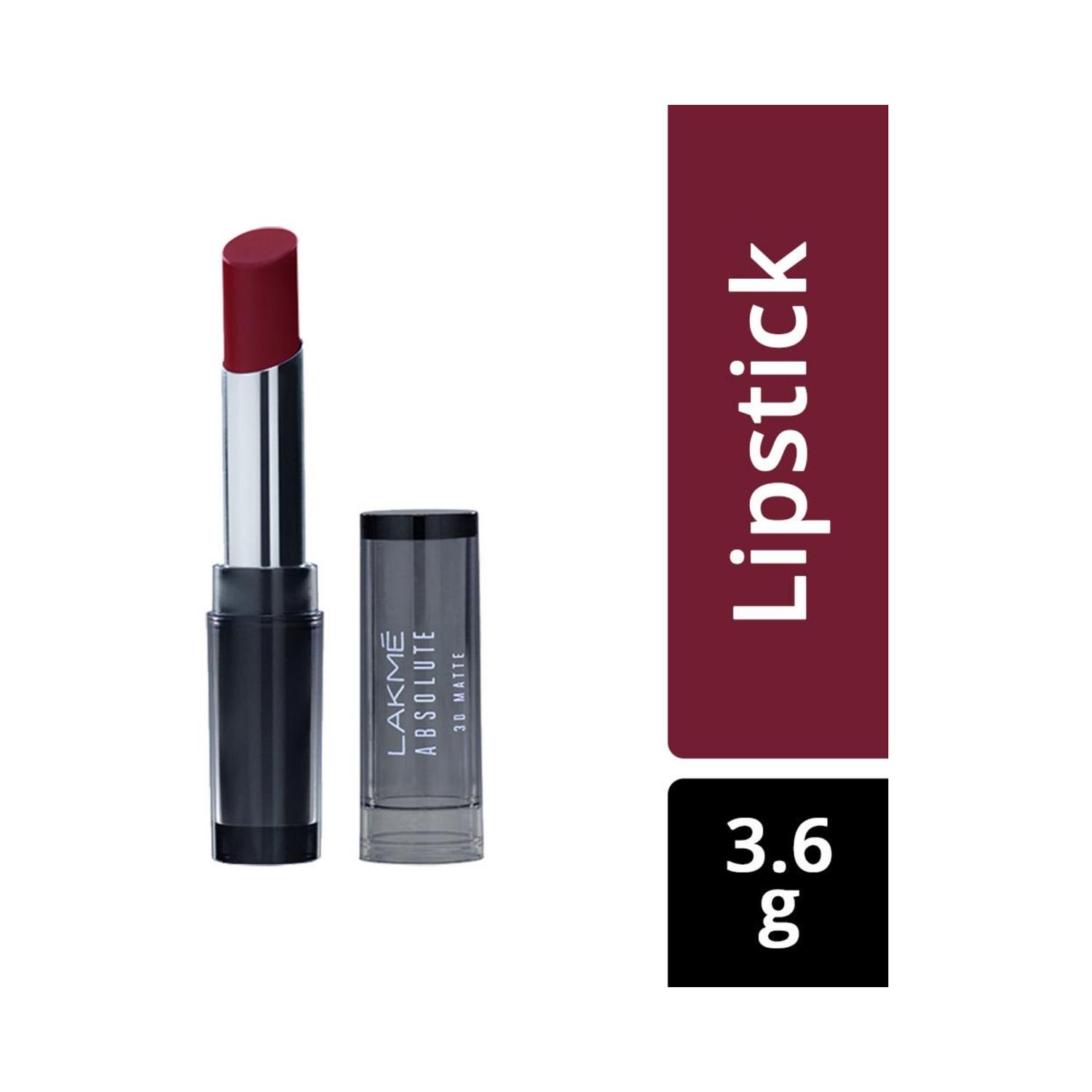lakme absolute 3d lipstick - wine whisper (3.6g)
