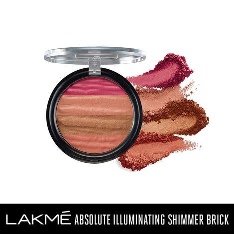 lakme absolute illuminating blush shimmer brick - in pink (10 g)