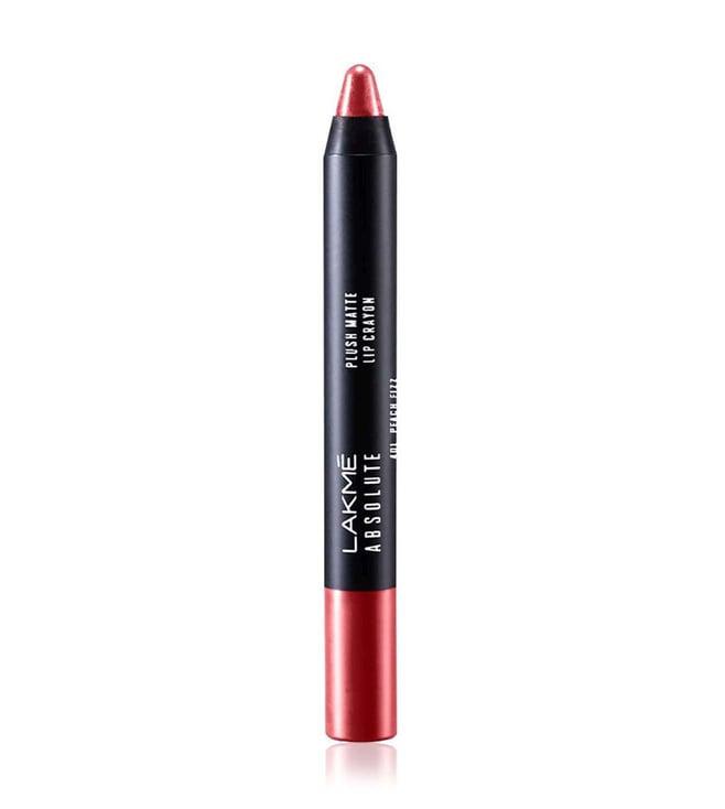 lakme absolute plush matte lip crayon 401 peach fizz - 2.8 gm