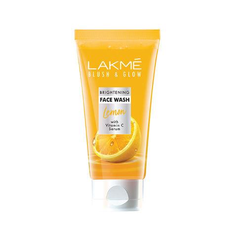 lakme blush & glow brightening lemon facewash, with vitamin c serum 100 g