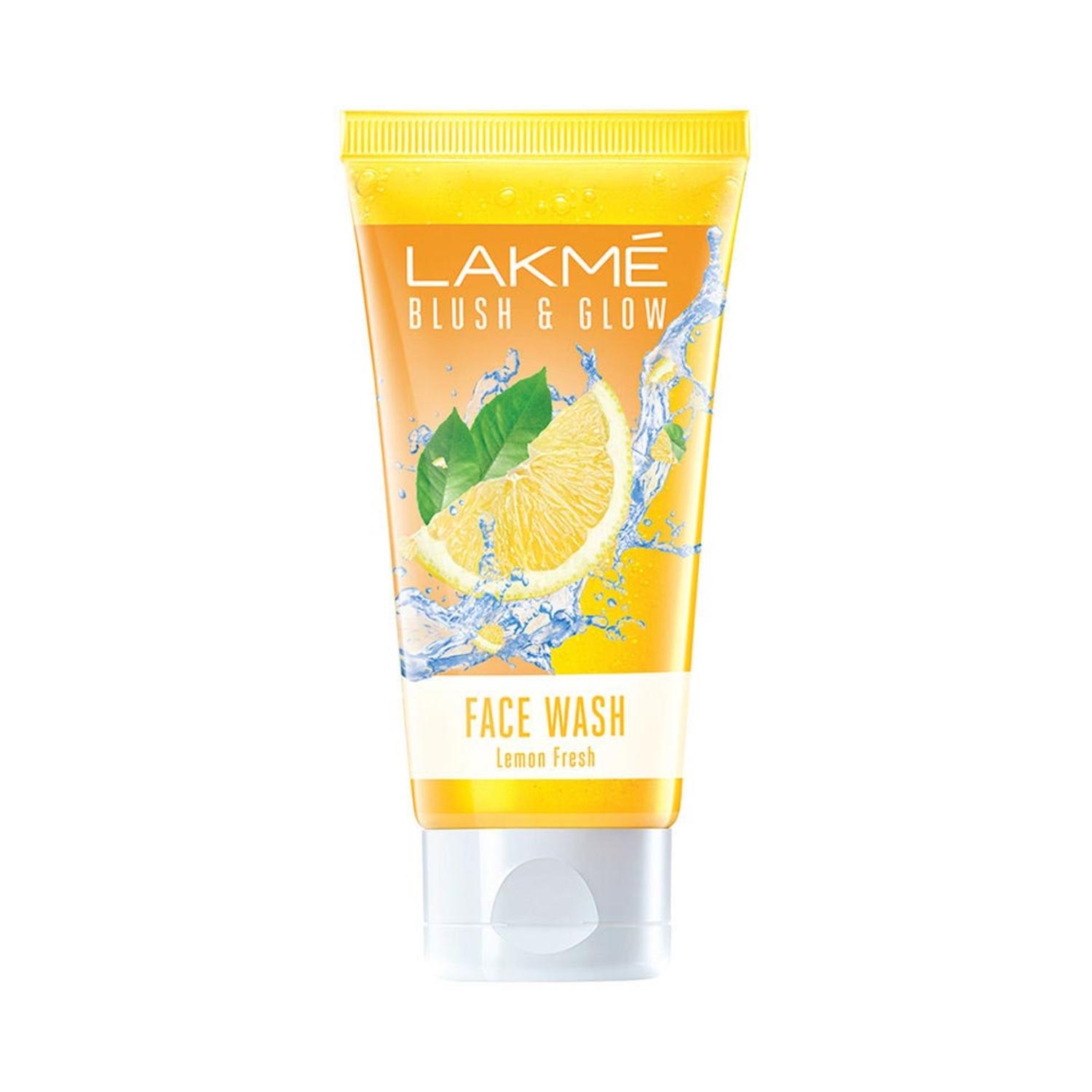 lakme blush & glow lemon freshness gel face wash with lemon extracts (100g)