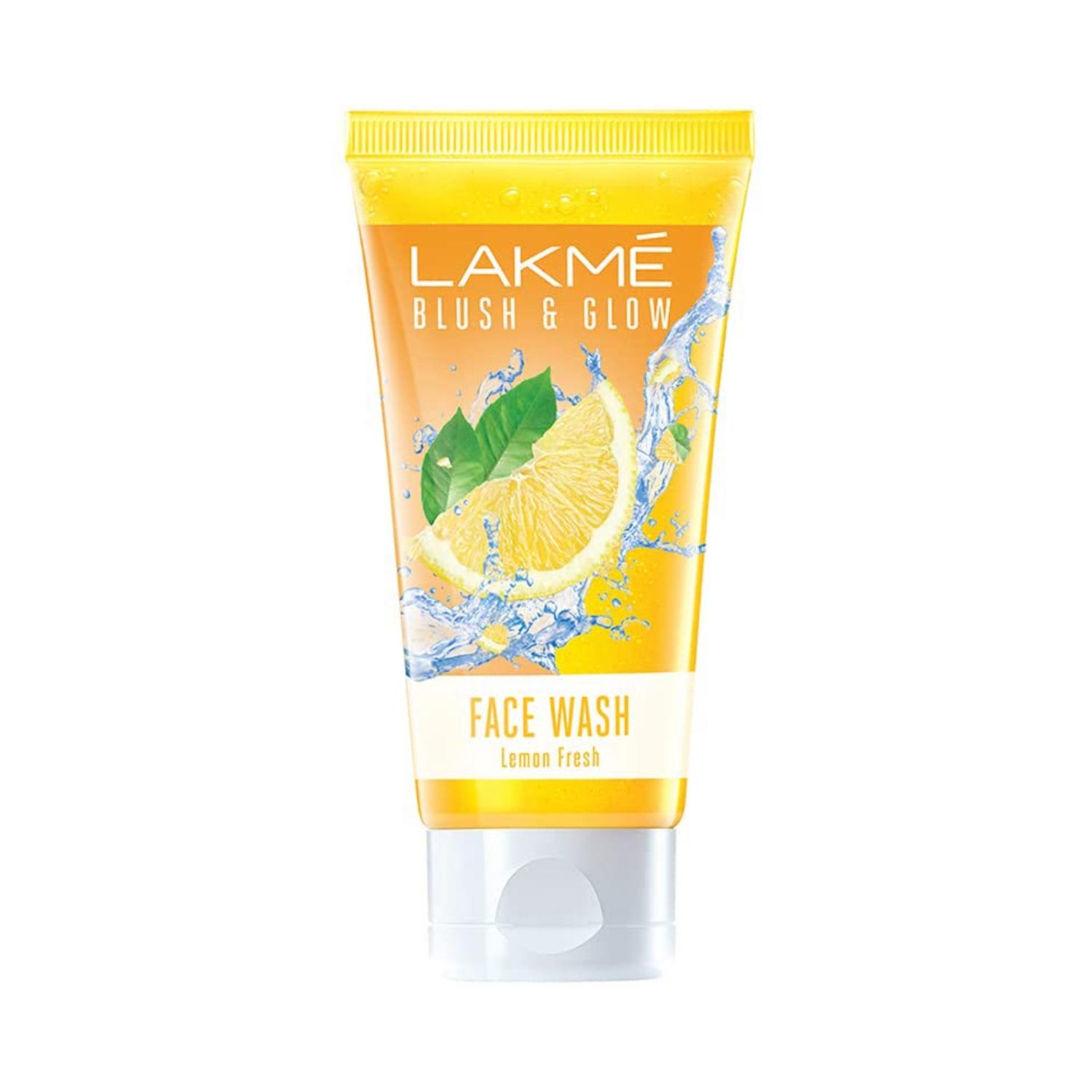 lakme blush & glow lemon freshness gel face wash with lemon extracts (50g)