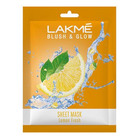 lakme blush & glow lemon sheet mask, 20 ml