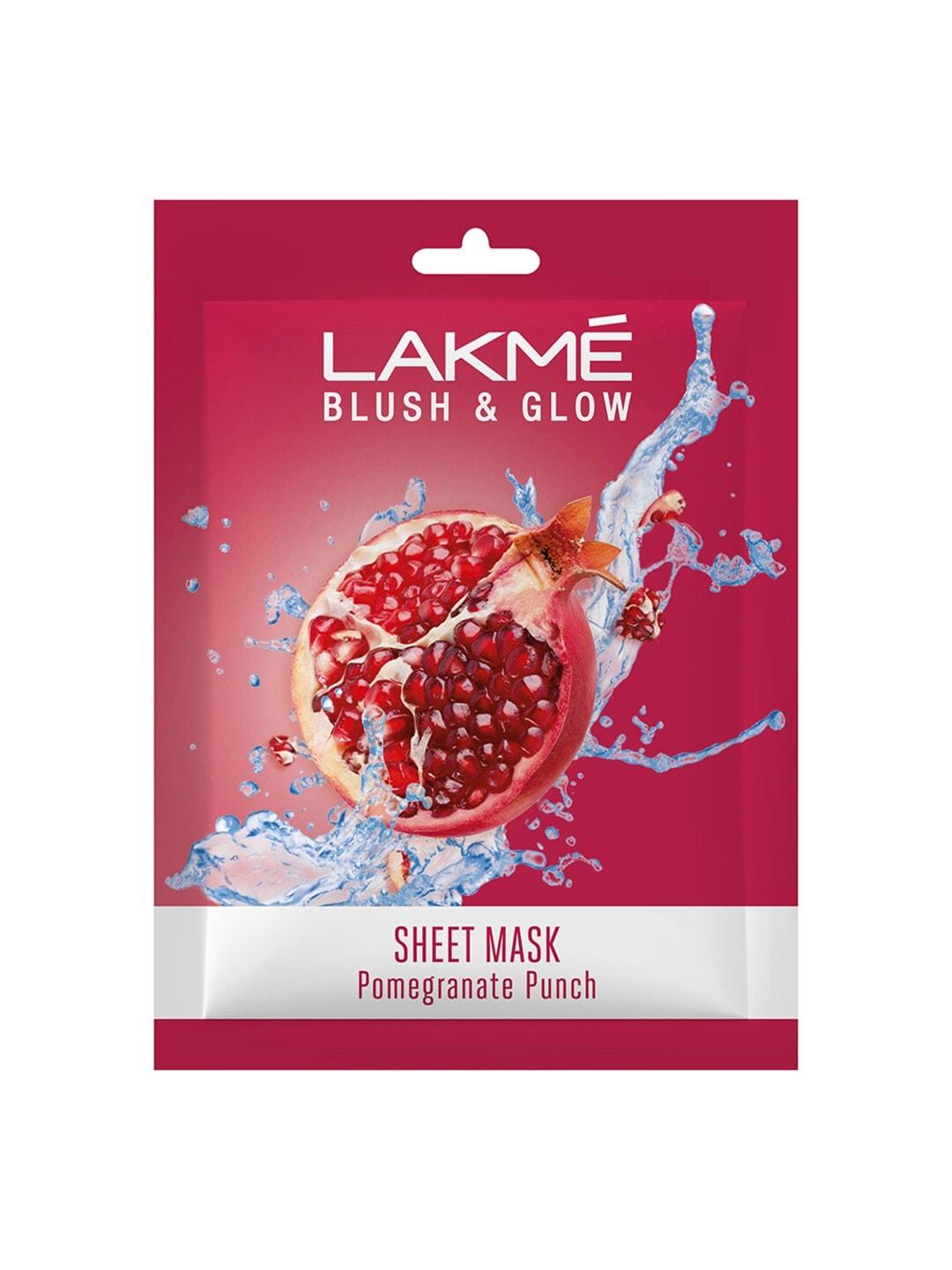 lakme blush & glow pomegranate punch sheet mask - 25 ml