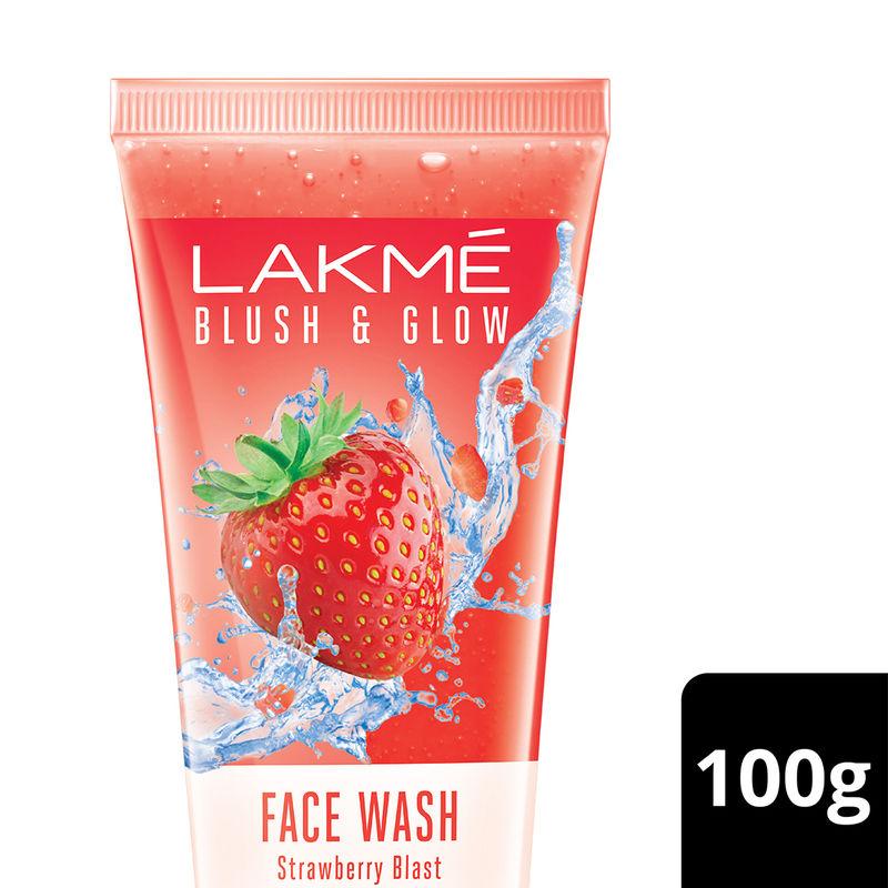lakme blush & glow strawberry blast face wash