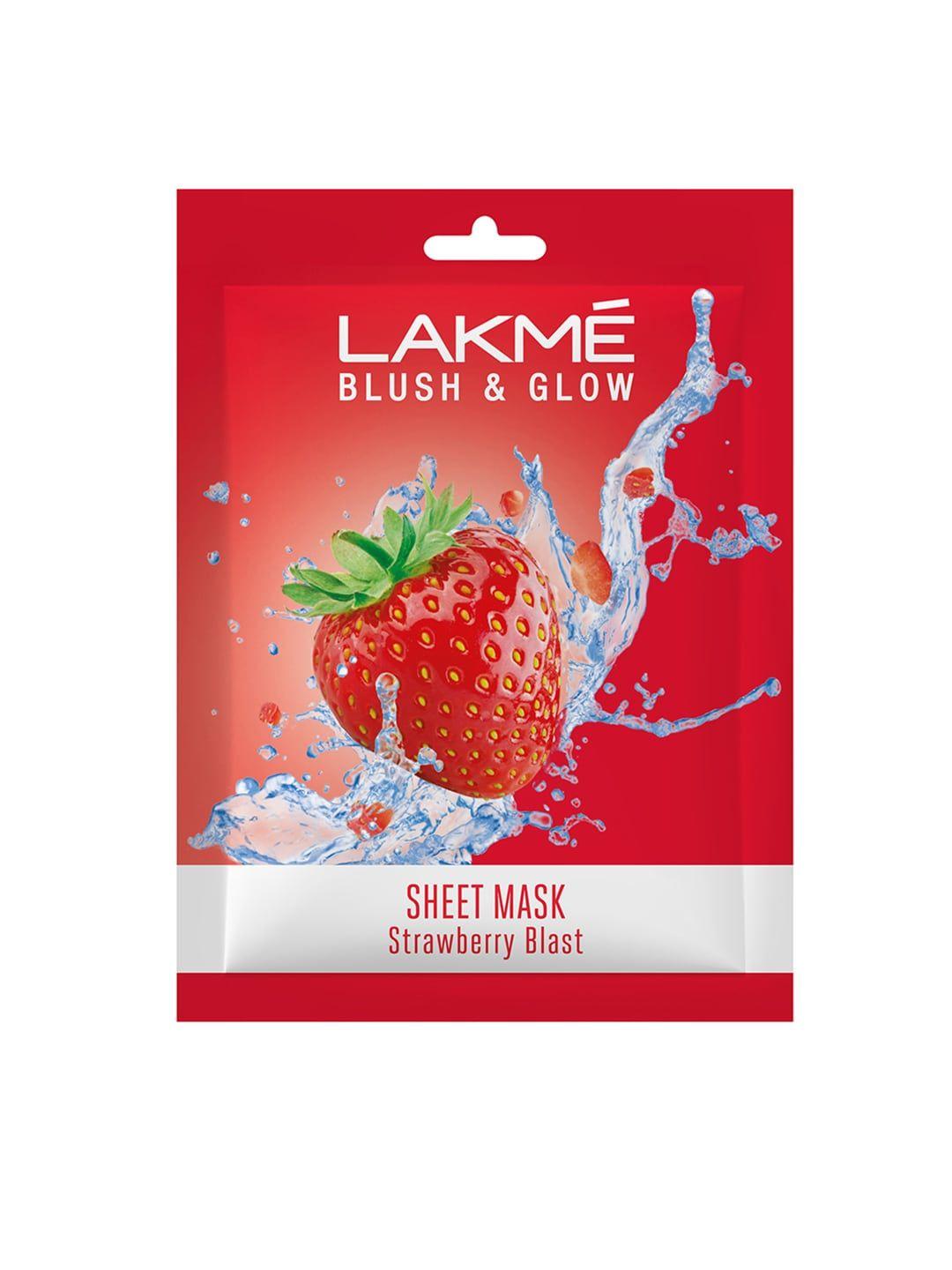 lakme blush & glow strawberry sheet mask 25 ml