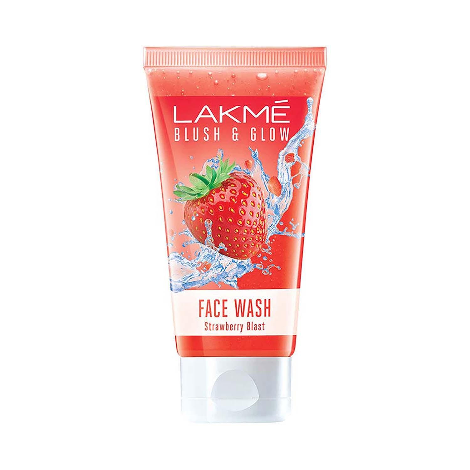 lakme blush and glow strawberry blast gel face wash (100g)