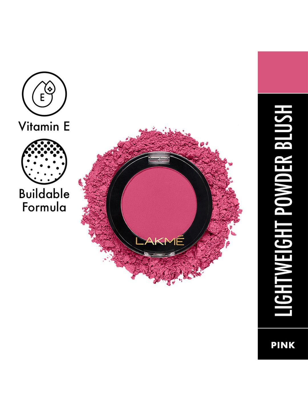 lakme face it lightweight powder blush with vitamin e 4 g - flushed pink b2