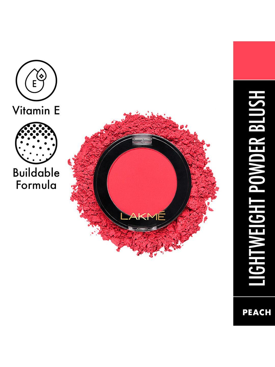 lakme face it lightweight powder blush with vitamin e 4 g - peppy peach b4