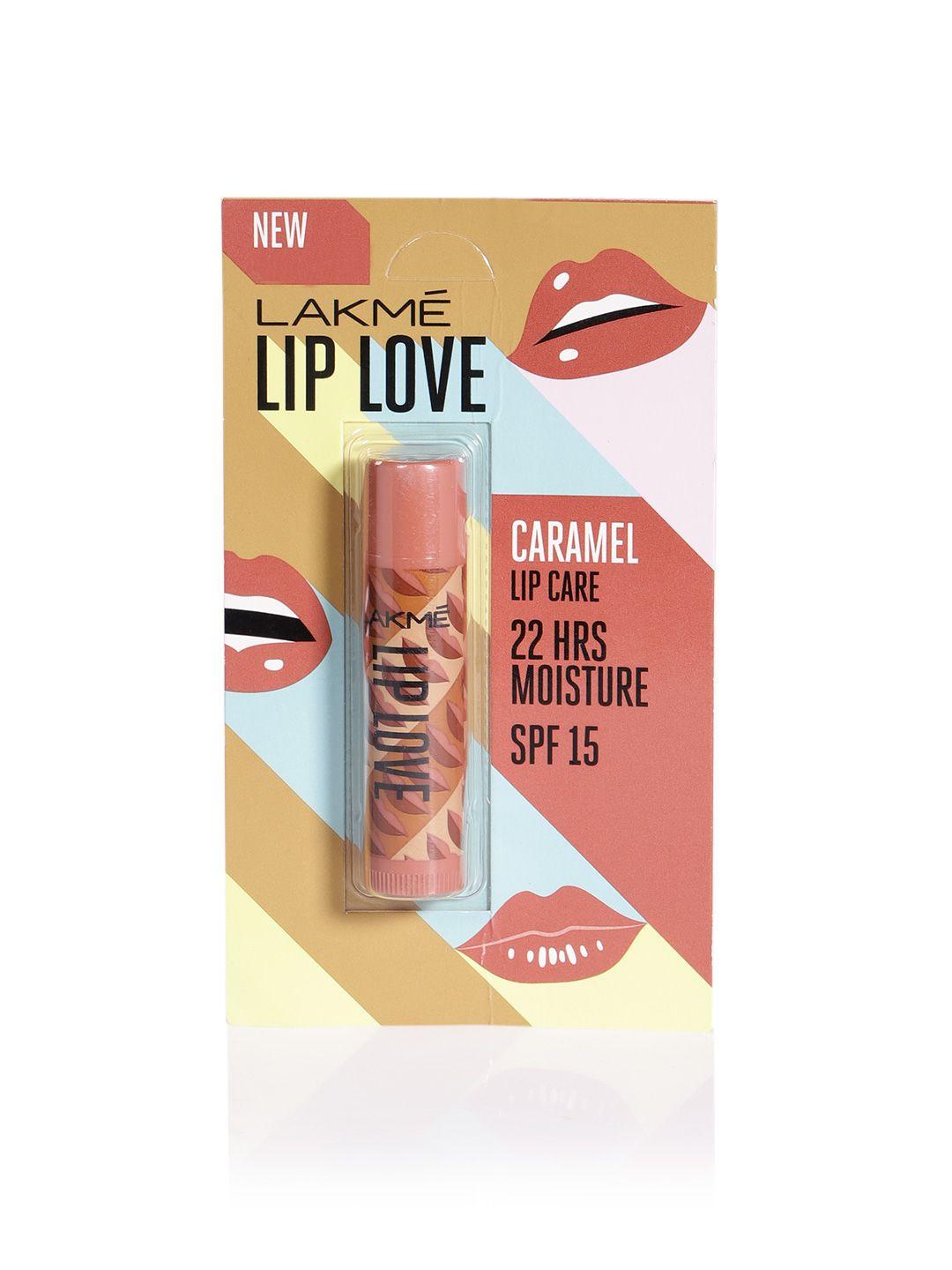 lakme lip love chapstick spf 15 lip care - caramel (4.5gm)
