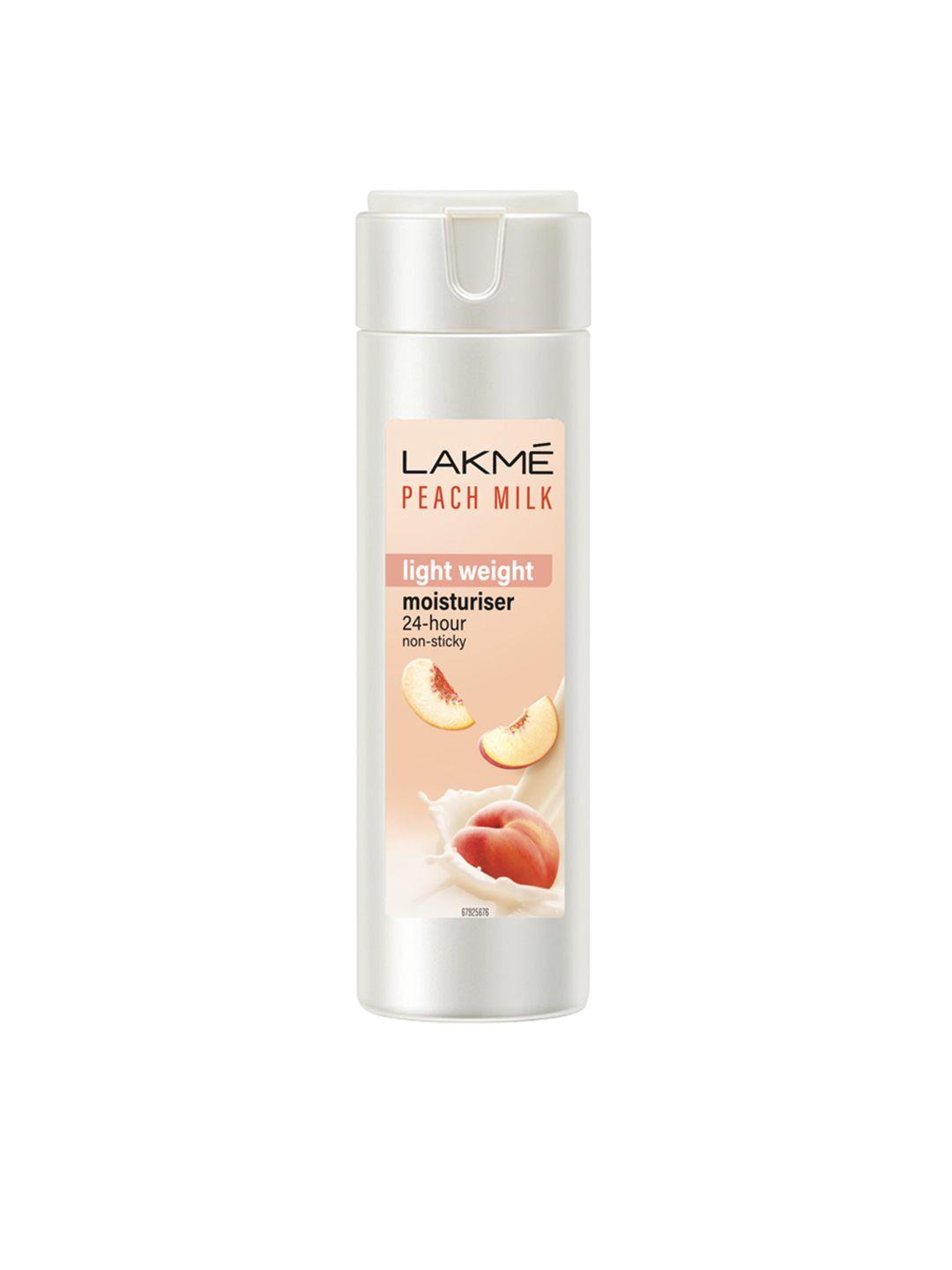 lakme peach milk lightweight moisturiser body lotion 60 ml