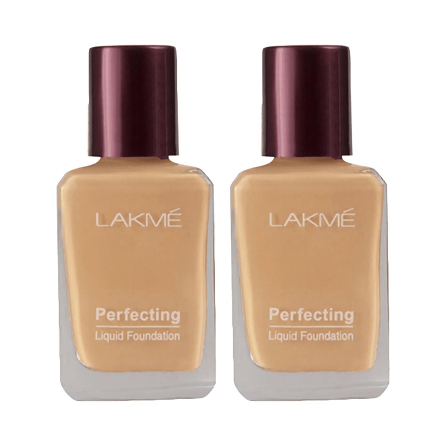 lakme perfecting liquid foundation natural pearl (27 ml) - (pack of 2)