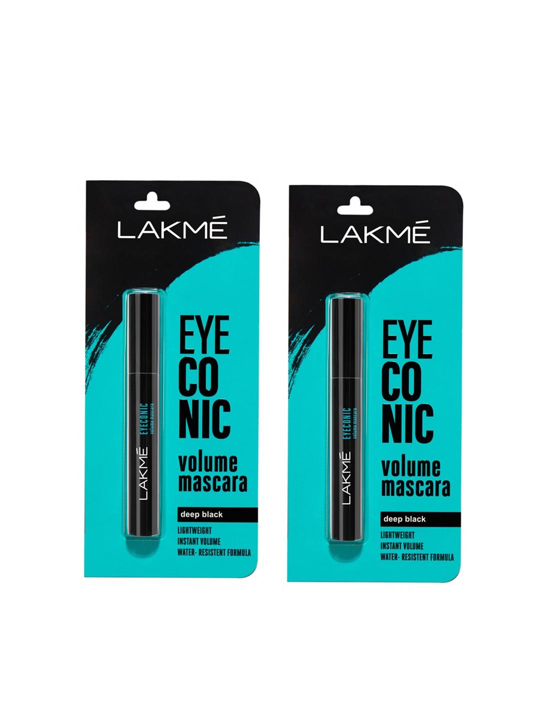lakme set of 2 eyeconic volume mascara - deep black