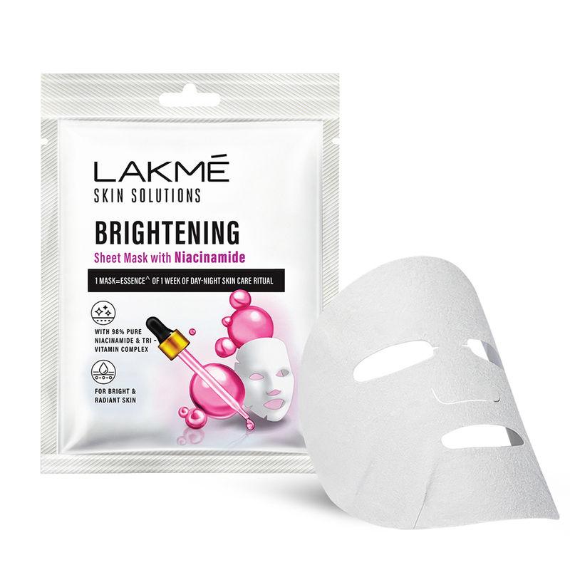 lakme skin solutions sheet mask with niacinamide - brightening