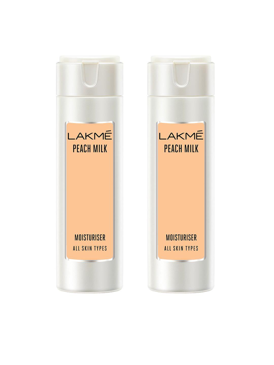 lakme unisex set of 2 peach milk moisturiser body lotion
