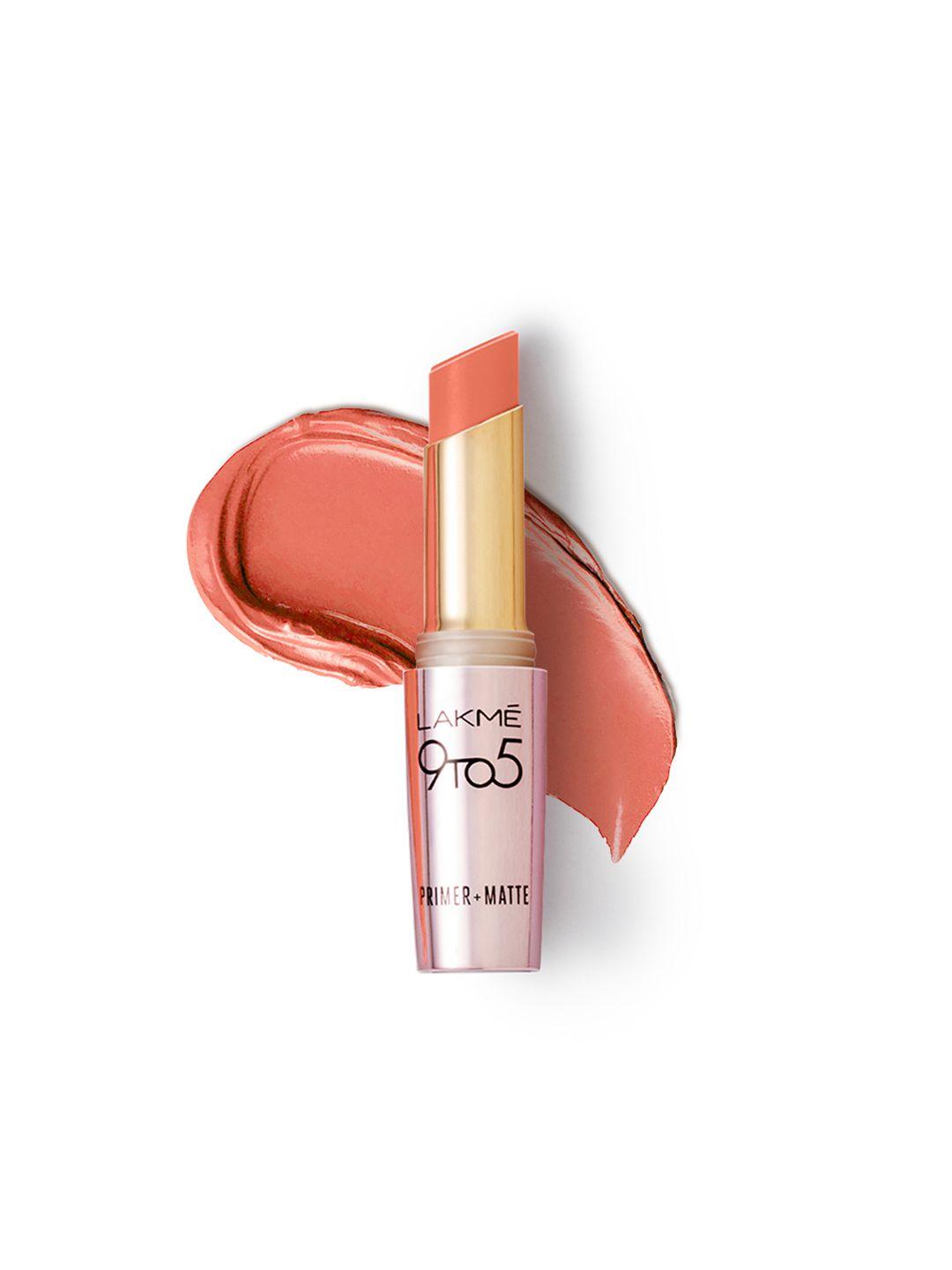 lakme 9 to 5 primer + matte long lasting lipstick 3.6 g - apricot rust