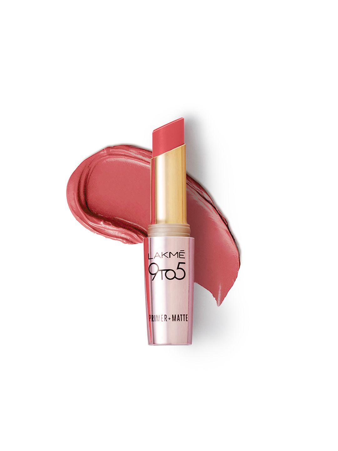 lakme 9 to 5 primer + matte long lasting lipstick 3.6 g - pink punch