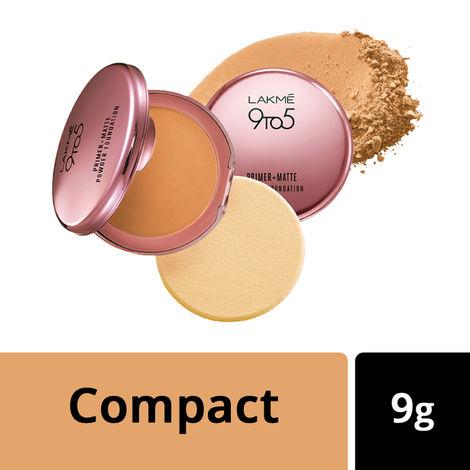 lakme 9 to 5 primer + matte powder foundation compact - honey dew (9 g)