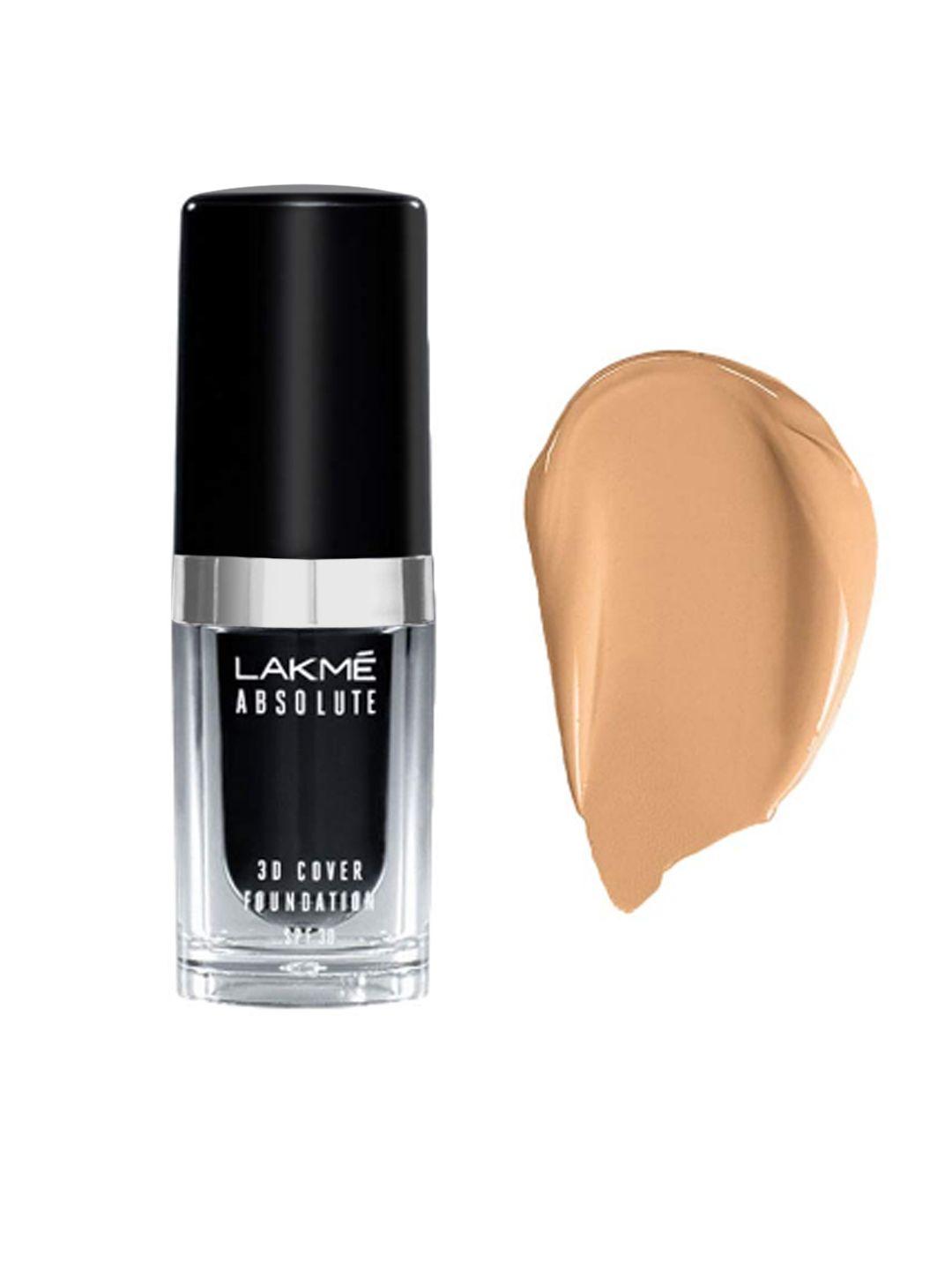 lakme absolute 3d cover spf 30 foundation 15 ml - warm beige