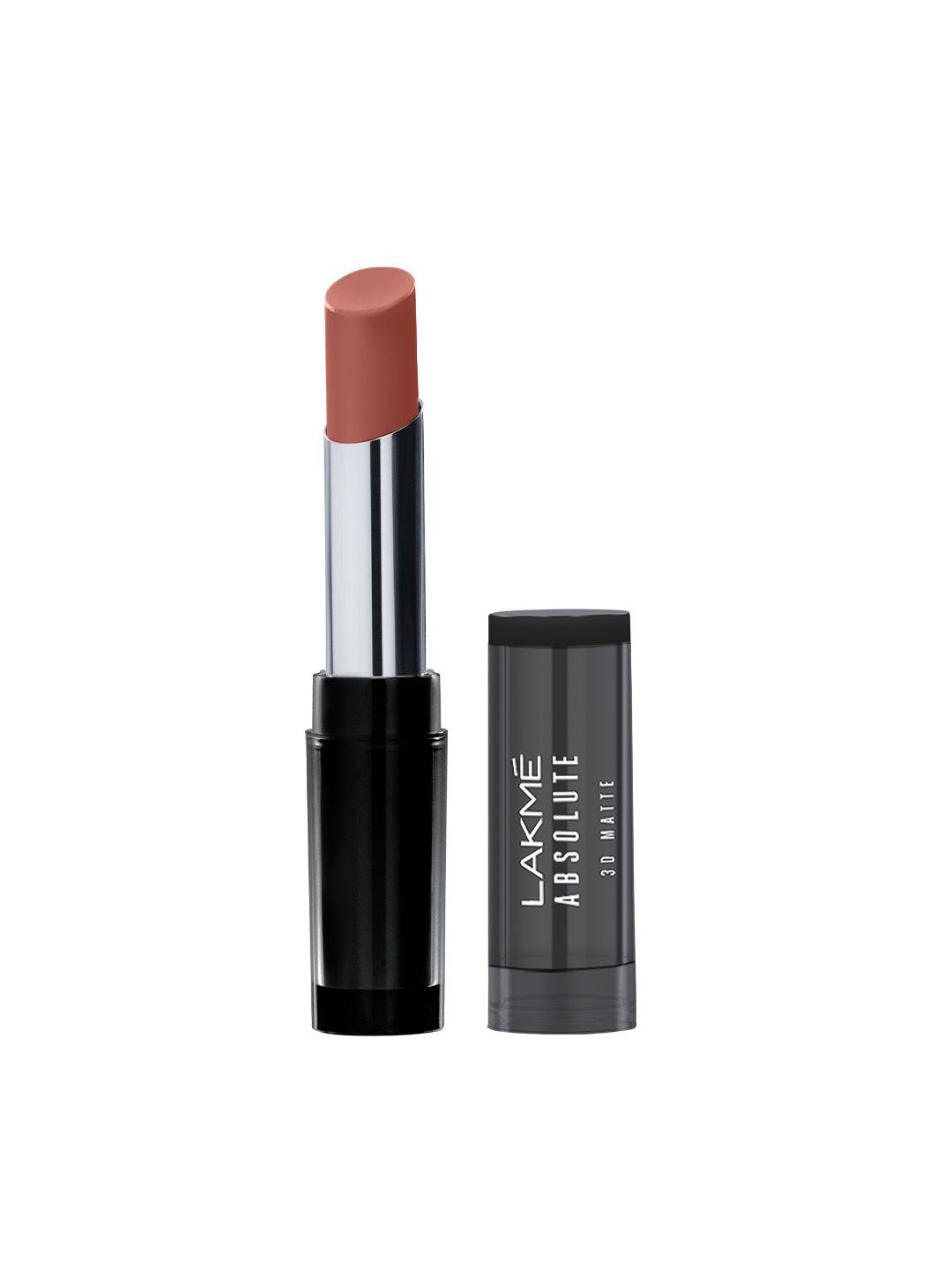 lakme absolute long-lasting 3d matte & shine lipstick - nude bae 16