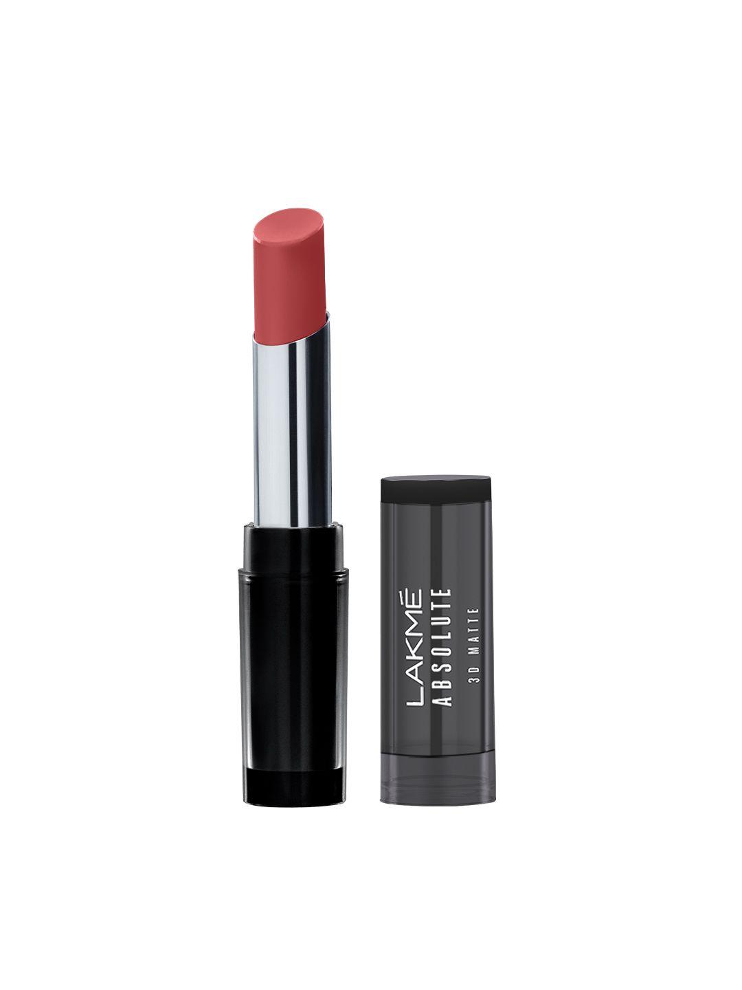 lakme absolute long-lasting 3d matte & shine lipstick - nude reign 14